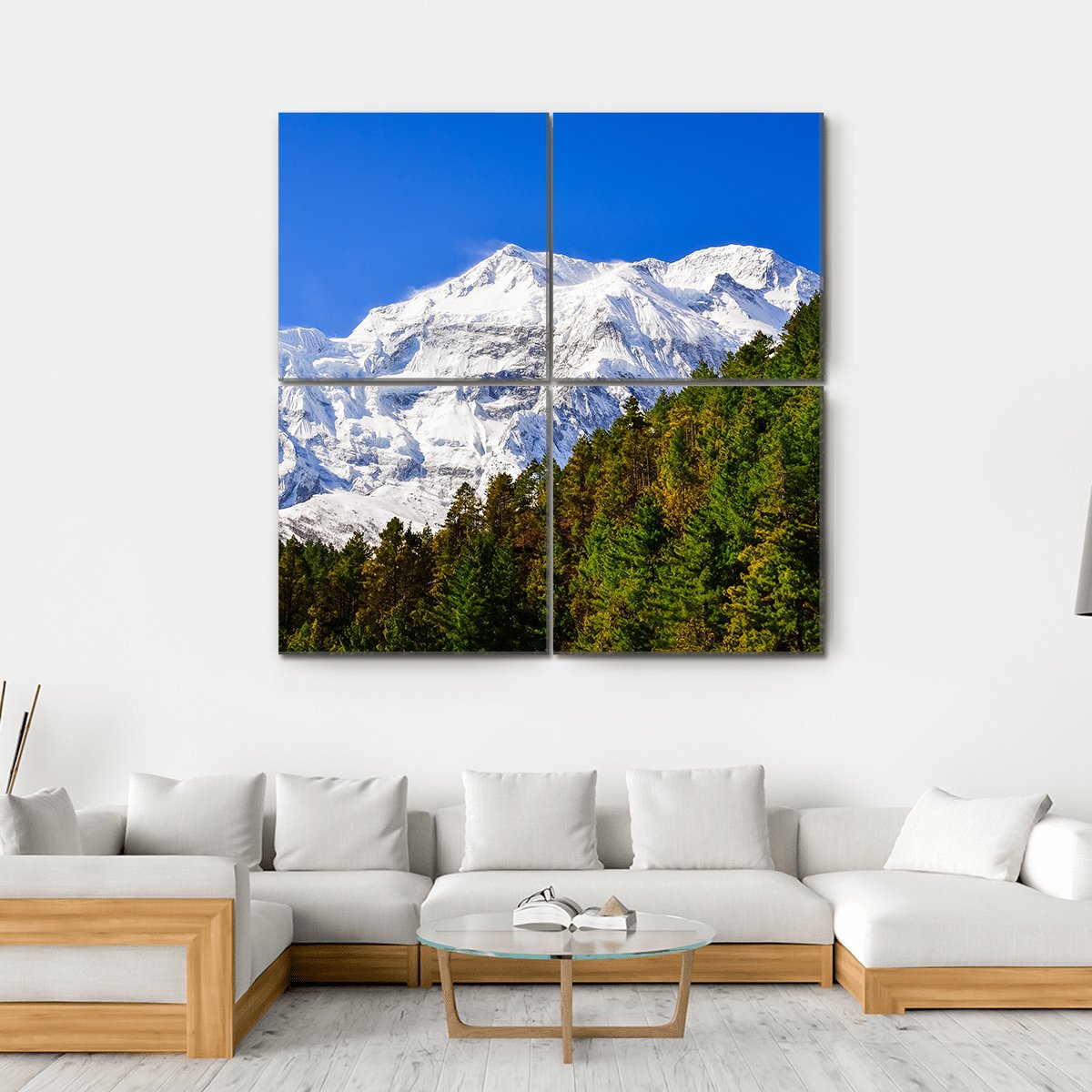 Himalayas Mountain Peak Canvas Wall Art-4 Square-Gallery Wrap-17" x 17"-Tiaracle