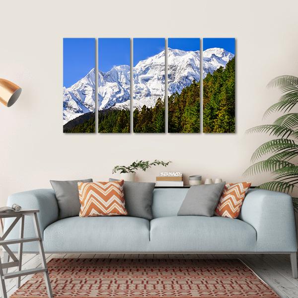 Himalayas Mountain Peak Canvas Wall Art-5 Horizontal-Gallery Wrap-22" x 12"-Tiaracle