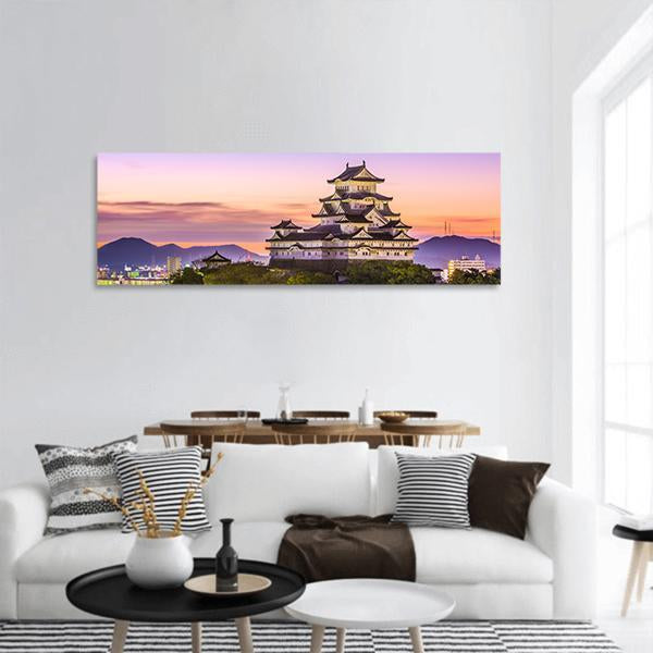 Himeji Castle Japan Panoramic Canvas Wall Art-3 Piece-25" x 08"-Tiaracle