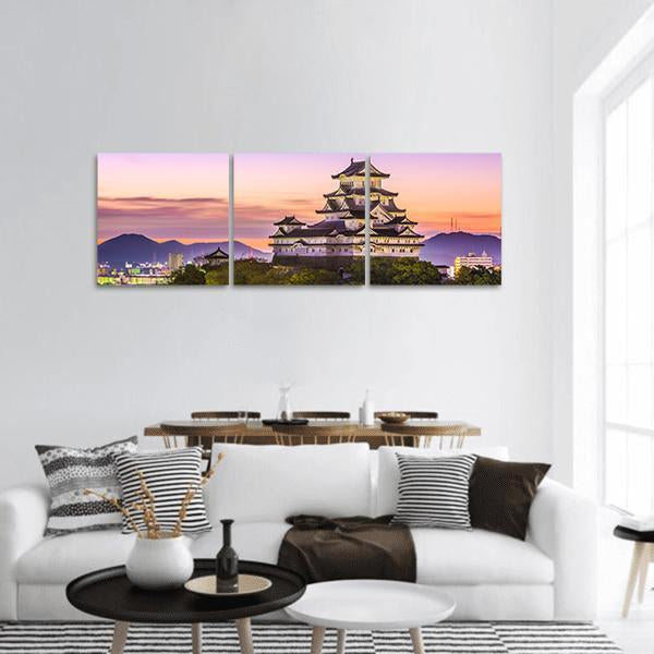 Himeji Castle Japan Panoramic Canvas Wall Art-3 Piece-25" x 08"-Tiaracle