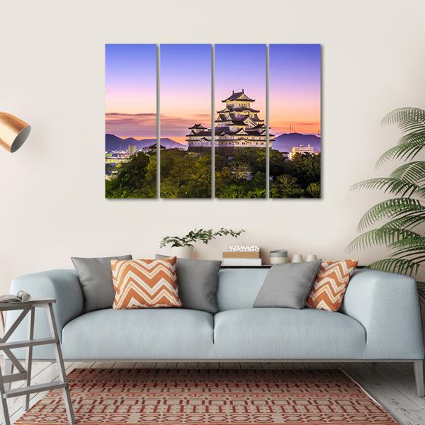 Himeji Castle Japan Canvas Wall Art-4 Horizontal-Gallery Wrap-34" x 24"-Tiaracle