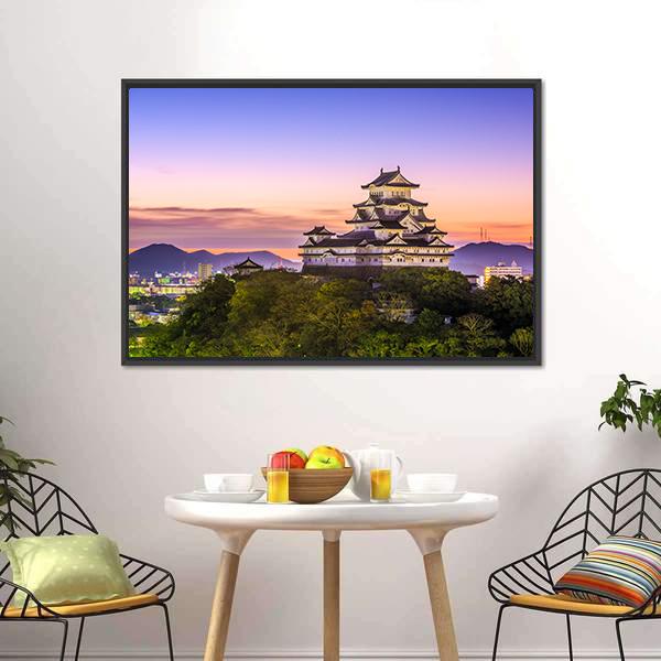 Himeji Castle Japan Canvas Wall Art-3 Horizontal-Gallery Wrap-25" x 16"-Tiaracle