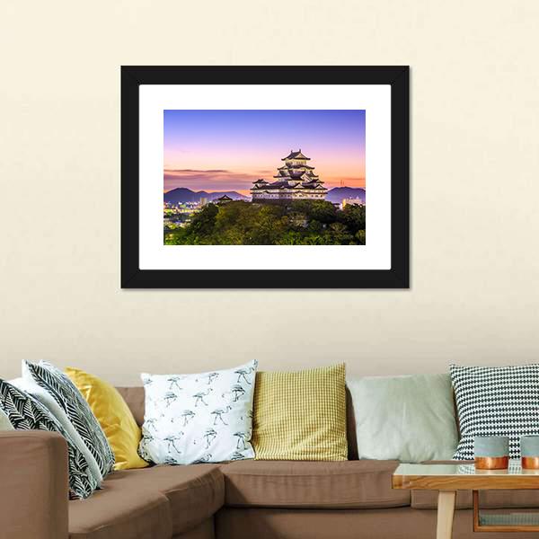 Himeji Castle Japan Canvas Wall Art-3 Horizontal-Gallery Wrap-25" x 16"-Tiaracle