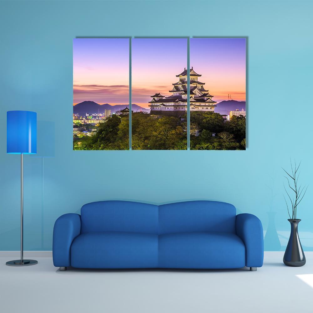 Himeji Castle Japan Canvas Wall Art-3 Horizontal-Gallery Wrap-37" x 24"-Tiaracle