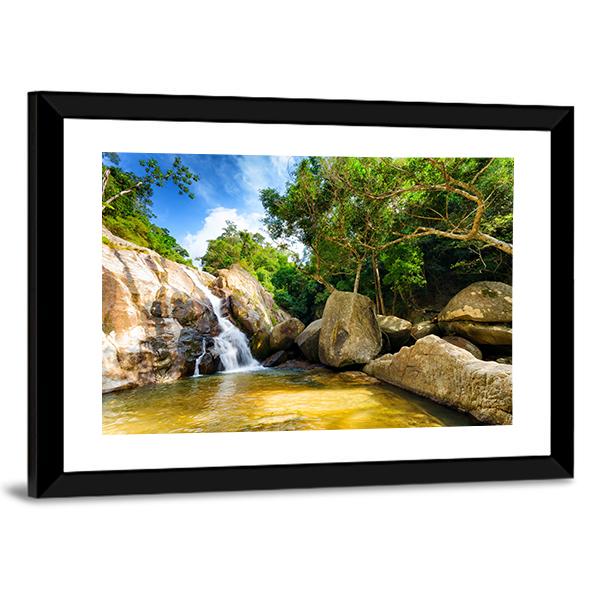 Hin Lad Waterfall Thailand Canvas Wall Art-3 Horizontal-Gallery Wrap-25" x 16"-Tiaracle
