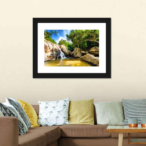 Hin Lad Waterfall Thailand Canvas Wall Art-3 Horizontal-Gallery Wrap-25" x 16"-Tiaracle