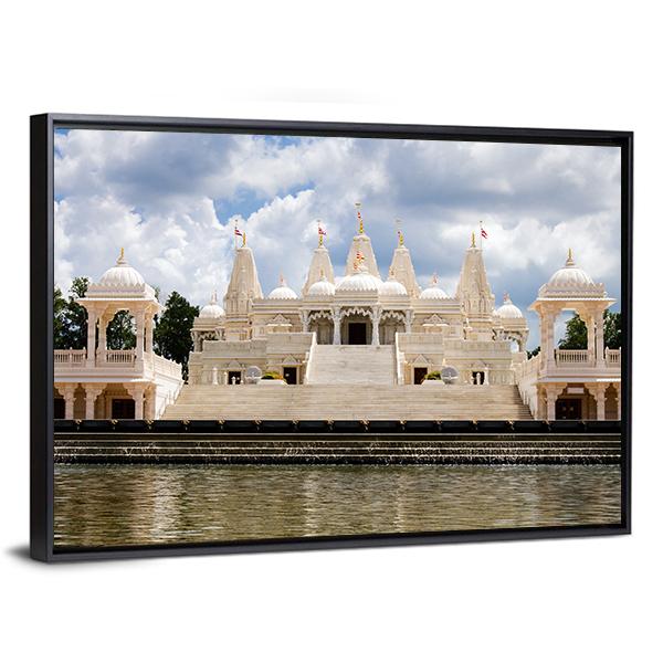 Hindu Temple Atlanta Canvas Wall Art-3 Horizontal-Gallery Wrap-25" x 16"-Tiaracle