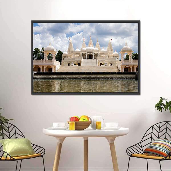 Hindu Temple Atlanta Canvas Wall Art-5 Horizontal-Gallery Wrap-22" x 12"-Tiaracle