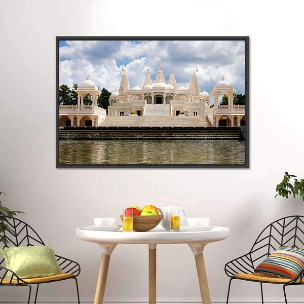 Hindu Temple Atlanta Canvas Wall Art-3 Horizontal-Gallery Wrap-25" x 16"-Tiaracle
