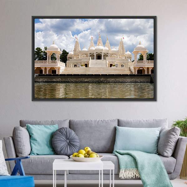 Hindu Temple Atlanta Canvas Wall Art-3 Horizontal-Gallery Wrap-25" x 16"-Tiaracle
