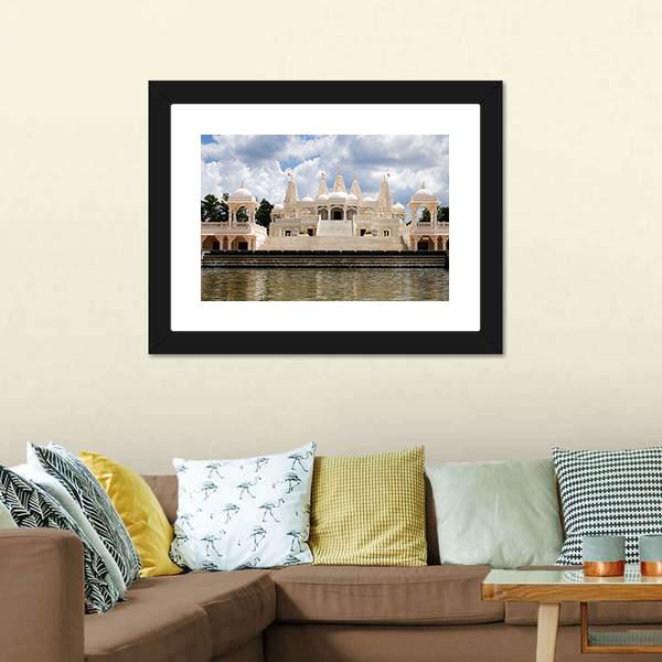 Hindu Temple Atlanta Canvas Wall Art-3 Horizontal-Gallery Wrap-25" x 16"-Tiaracle