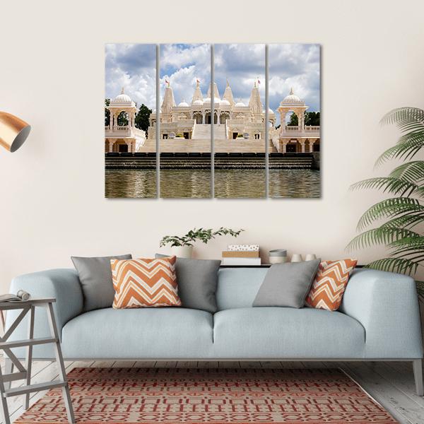 Hindu Temple Atlanta Canvas Wall Art-4 Horizontal-Gallery Wrap-34" x 24"-Tiaracle