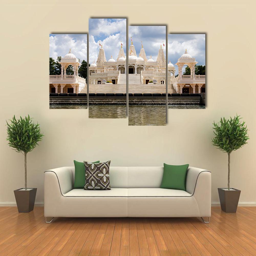 Hindu Temple Atlanta Canvas Wall Art-4 Pop-Gallery Wrap-50" x 32"-Tiaracle