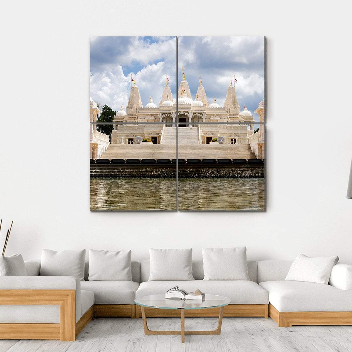 Hindu Temple Atlanta Canvas Wall Art-4 Square-Gallery Wrap-17" x 17"-Tiaracle