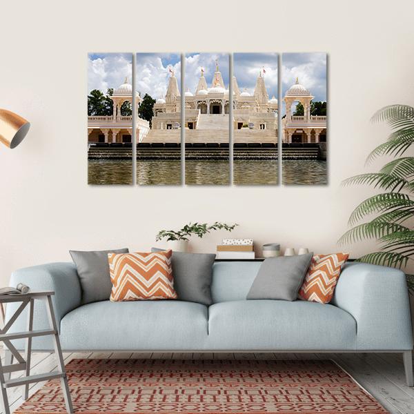 Hindu Temple Atlanta Canvas Wall Art-5 Horizontal-Gallery Wrap-22" x 12"-Tiaracle