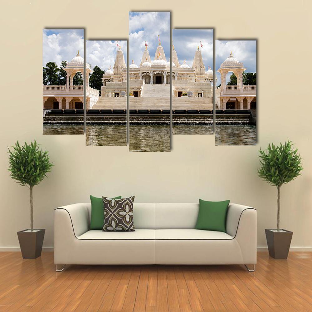 Hindu Temple Atlanta Canvas Wall Art-5 Pop-Gallery Wrap-47" x 32"-Tiaracle