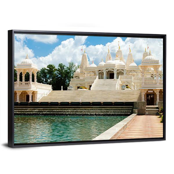 Hindu Temple In Atlanta Canvas Wall Art-3 Horizontal-Gallery Wrap-25" x 16"-Tiaracle