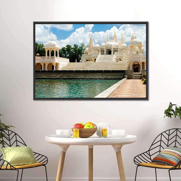 Hindu Temple In Atlanta Canvas Wall Art-3 Horizontal-Gallery Wrap-25" x 16"-Tiaracle