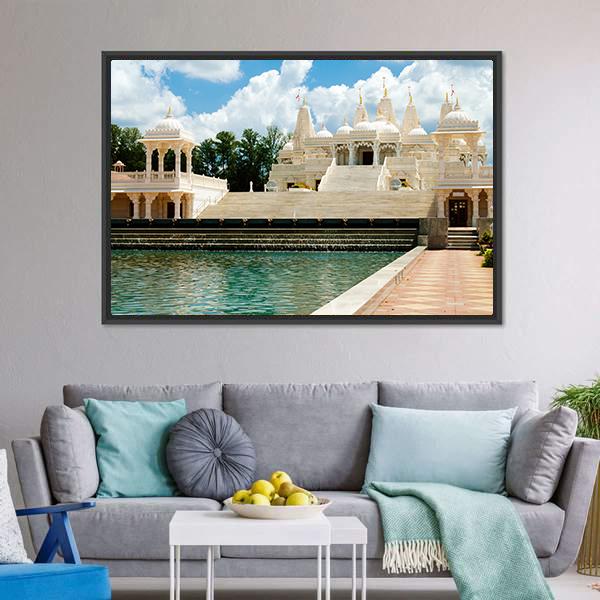 Hindu Temple In Atlanta Canvas Wall Art-3 Horizontal-Gallery Wrap-25" x 16"-Tiaracle