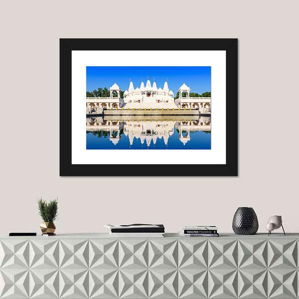 Hindu Temple In Atlanta Georgia Canvas Wall Art-1 Piece-Framed Print-20" x 16"-Tiaracle
