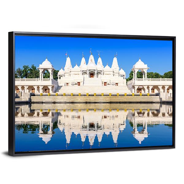 Hindu Temple In Atlanta Georgia Canvas Wall Art-3 Horizontal-Gallery Wrap-25" x 16"-Tiaracle