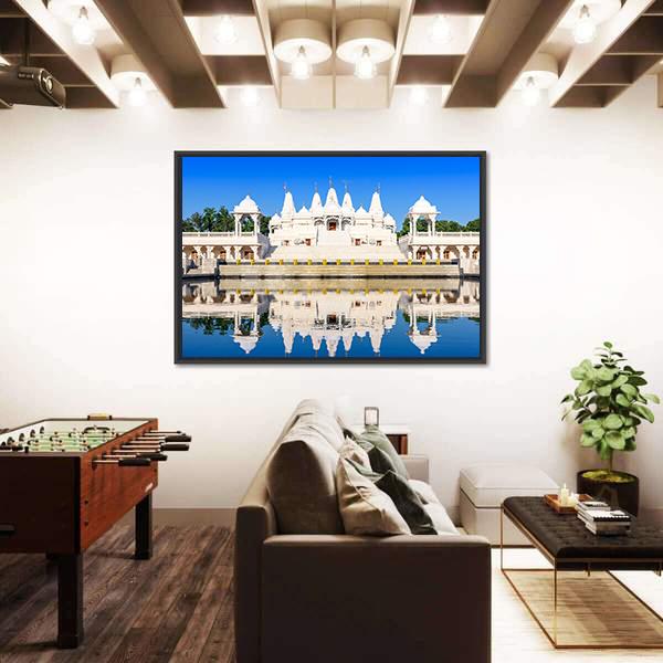 Hindu Temple In Atlanta Georgia Canvas Wall Art-5 Horizontal-Gallery Wrap-22" x 12"-Tiaracle