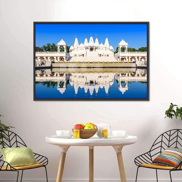 Hindu Temple In Atlanta Georgia Canvas Wall Art-3 Horizontal-Gallery Wrap-25" x 16"-Tiaracle