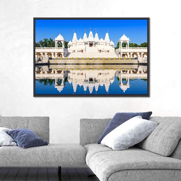 Hindu Temple In Atlanta Georgia Canvas Wall Art-5 Horizontal-Gallery Wrap-22" x 12"-Tiaracle