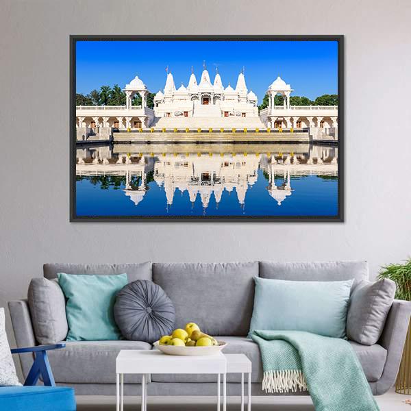 Hindu Temple In Atlanta Georgia Canvas Wall Art-3 Horizontal-Gallery Wrap-25" x 16"-Tiaracle