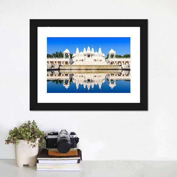 Hindu Temple In Atlanta Georgia Canvas Wall Art-1 Piece-Framed Print-20" x 16"-Tiaracle