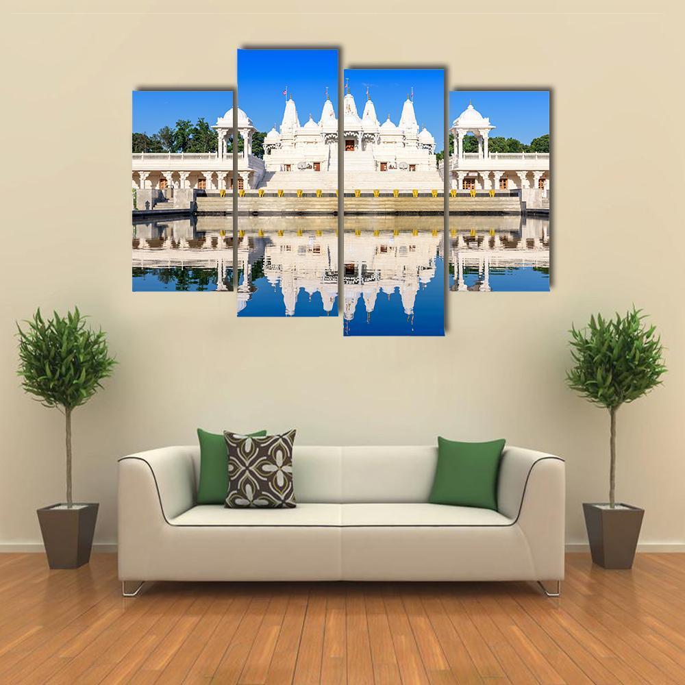 Hindu Temple In Atlanta Georgia Canvas Wall Art-4 Pop-Gallery Wrap-50" x 32"-Tiaracle