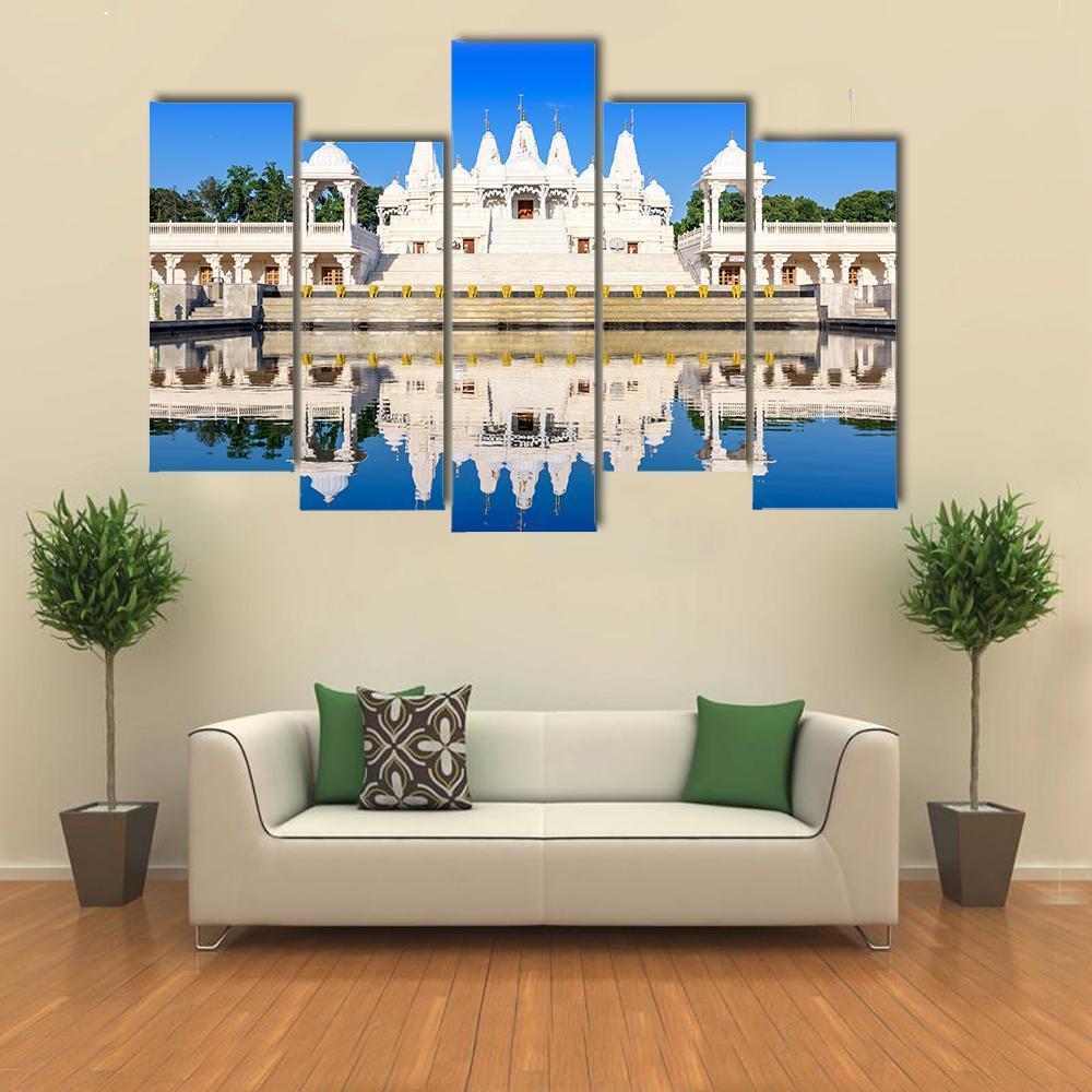 Hindu Temple In Atlanta Georgia Canvas Wall Art-5 Pop-Gallery Wrap-47" x 32"-Tiaracle