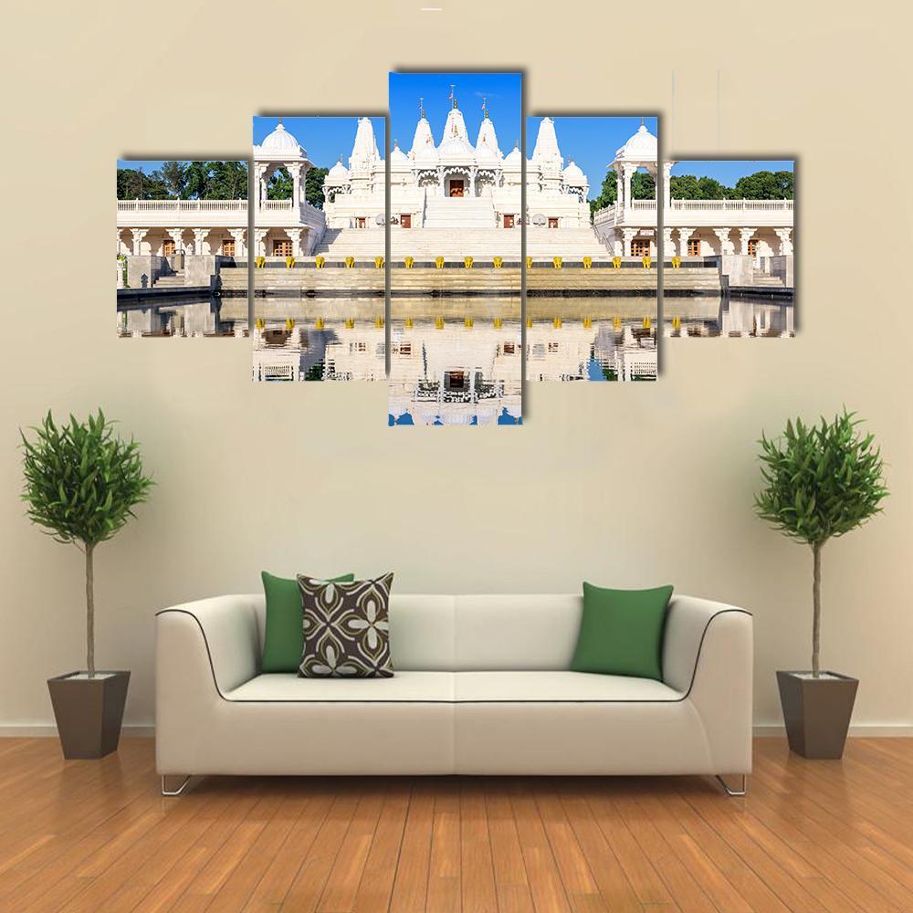 Hindu Temple In Atlanta Georgia Canvas Wall Art-5 Star-Gallery Wrap-62" x 32"-Tiaracle