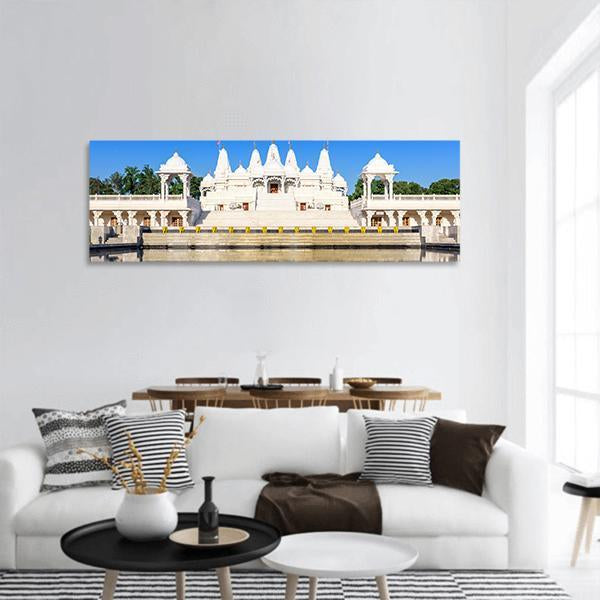 Hindu Temple In Atlanta Georgia Panoramic Canvas Wall Art-1 Piece-36" x 12"-Tiaracle