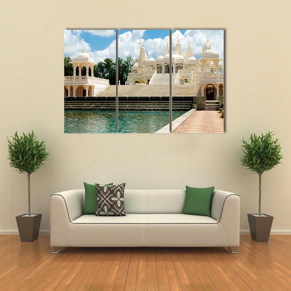 Hindu Temple In Atlanta Canvas Wall Art-3 Horizontal-Gallery Wrap-37" x 24"-Tiaracle