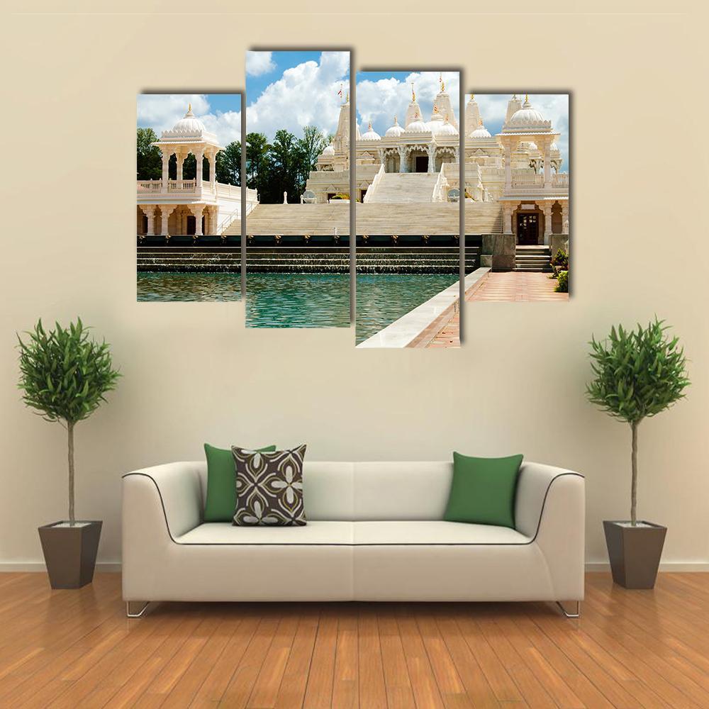 Hindu Temple In Atlanta Canvas Wall Art-4 Pop-Gallery Wrap-50" x 32"-Tiaracle