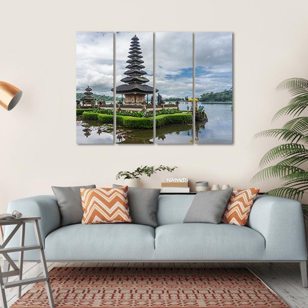 Hindu Temple Indonesia Canvas Wall Art-4 Horizontal-Gallery Wrap-34" x 24"-Tiaracle