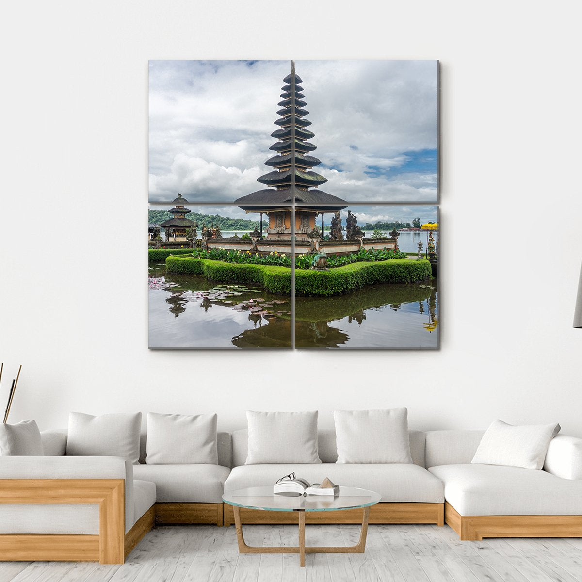 Hindu Temple Indonesia Canvas Wall Art-4 Square-Gallery Wrap-17" x 17"-Tiaracle
