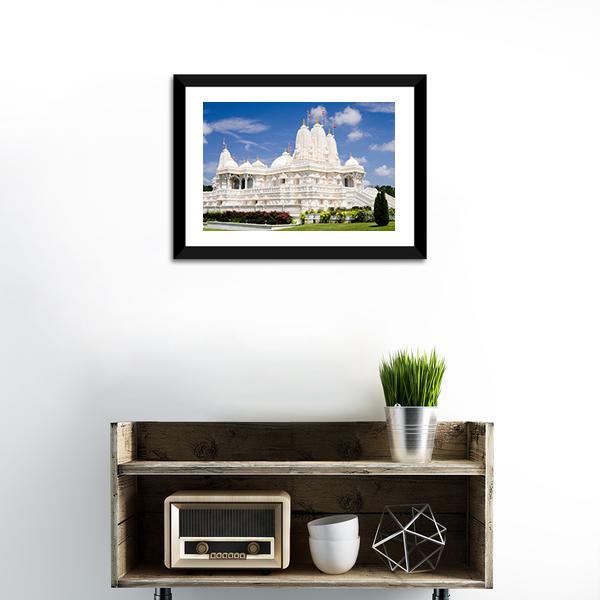 Hindu Temple Of Atlanta Canvas Wall Art-1 Piece-Framed Print-20" x 16"-Tiaracle