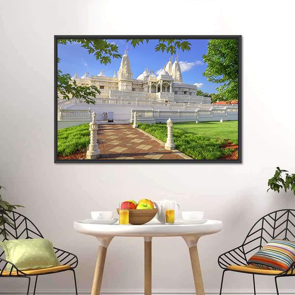Hindu Temple Of Atlanta Georgia Canvas Wall Art-1 Piece-Floating Frame-24" x 16"-Tiaracle