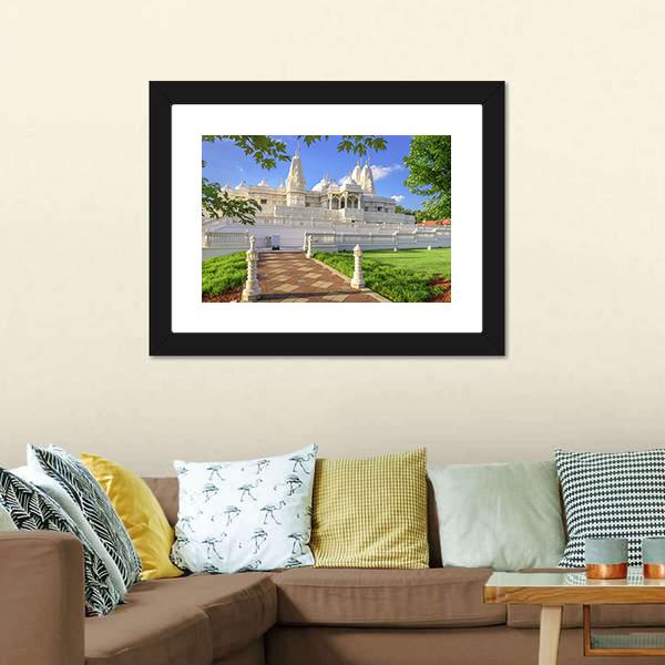 Hindu Temple Of Atlanta Georgia Canvas Wall Art-1 Piece-Framed Print-20" x 16"-Tiaracle