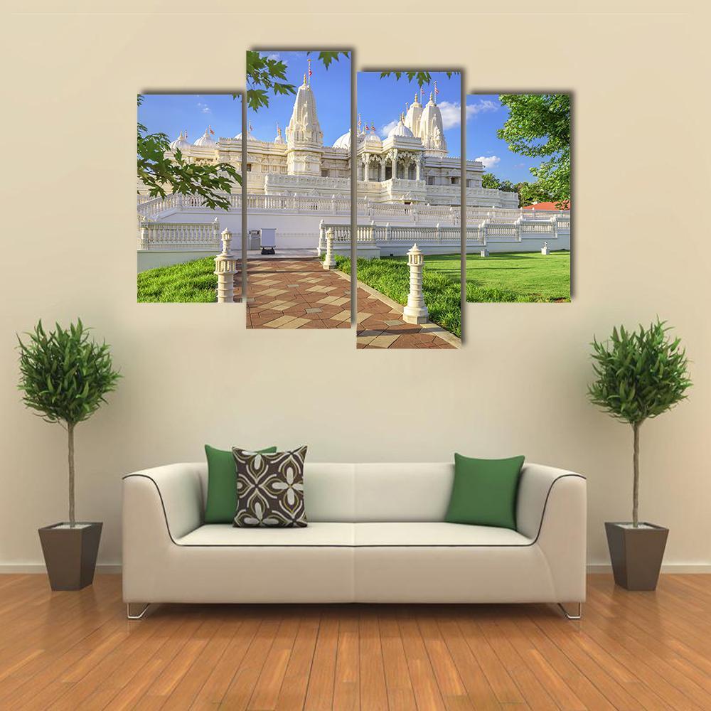 Hindu Temple Of Atlanta Georgia Canvas Wall Art-4 Pop-Gallery Wrap-50" x 32"-Tiaracle