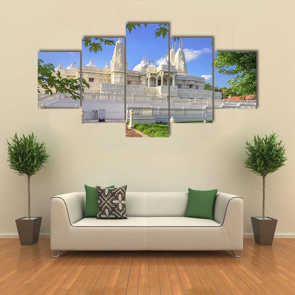 Hindu Temple Of Atlanta Georgia Canvas Wall Art-5 Star-Gallery Wrap-62" x 32"-Tiaracle