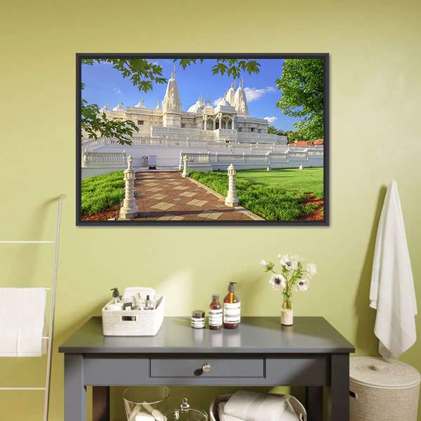 Hindu Temple Of Atlanta Georgia Canvas Wall Art-3 Horizontal-Gallery Wrap-25" x 16"-Tiaracle