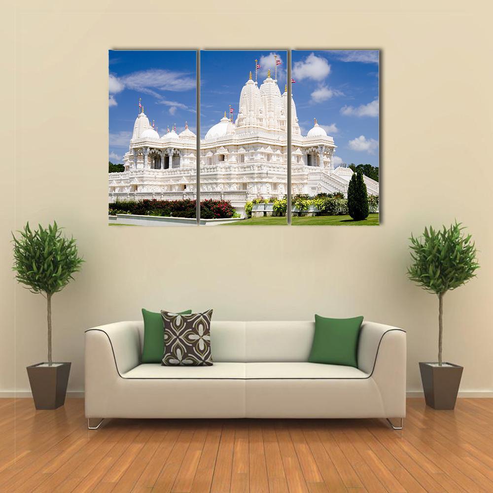 Hindu Temple Of Atlanta Canvas Wall Art-3 Horizontal-Gallery Wrap-37" x 24"-Tiaracle