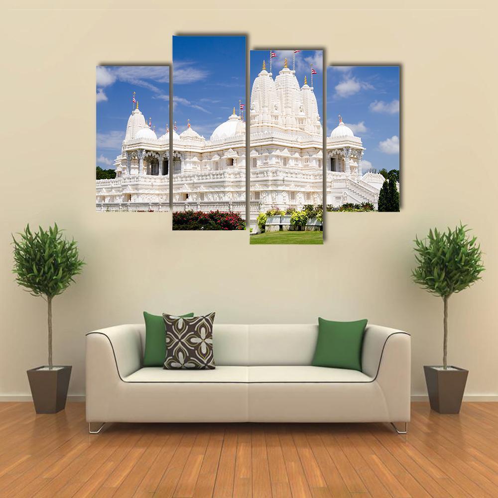 Hindu Temple Of Atlanta Canvas Wall Art-4 Pop-Gallery Wrap-50" x 32"-Tiaracle