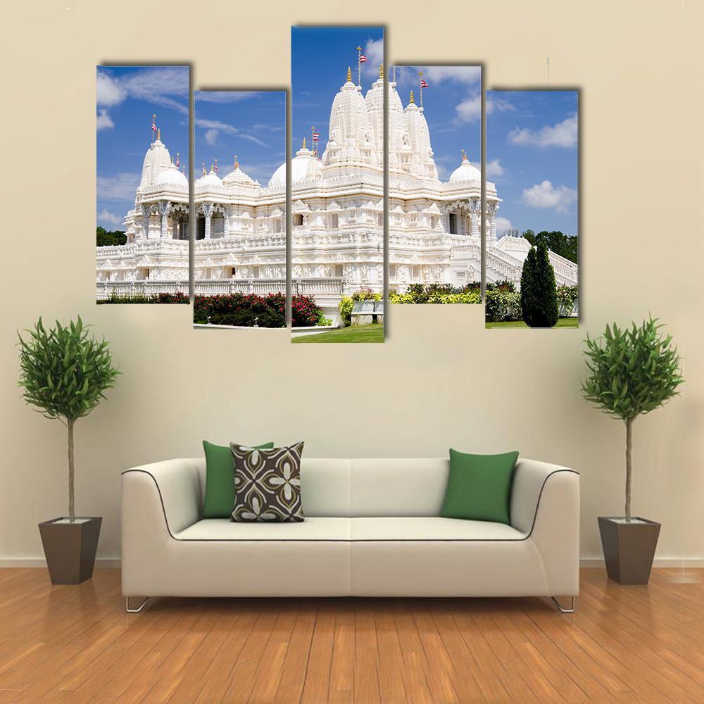 Hindu Temple Of Atlanta Canvas Wall Art-5 Pop-Gallery Wrap-47" x 32"-Tiaracle