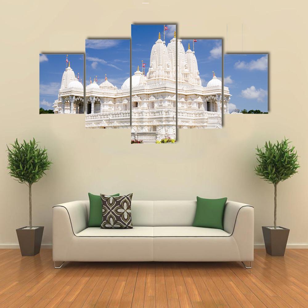 Hindu Temple Of Atlanta Canvas Wall Art-5 Star-Gallery Wrap-62" x 32"-Tiaracle