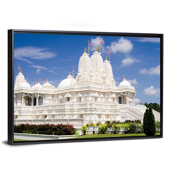 Hindu Temple Of Atlanta Canvas Wall Art-3 Horizontal-Gallery Wrap-25" x 16"-Tiaracle