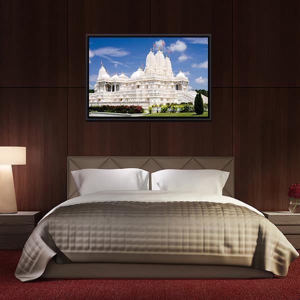 Hindu Temple Of Atlanta Canvas Wall Art-3 Horizontal-Gallery Wrap-25" x 16"-Tiaracle